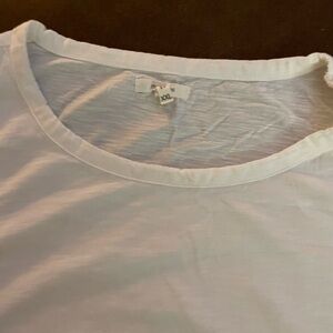 Maurices White Short Sleeve Tee with Sheer Polka Dot Puff Sleeves